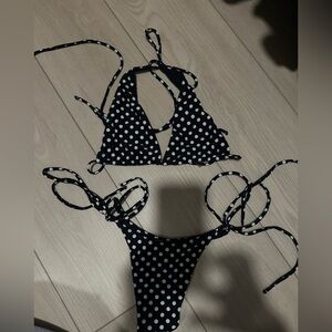 Black and White Polka Dot Bikini from lips + honey brand new!!! Size small!